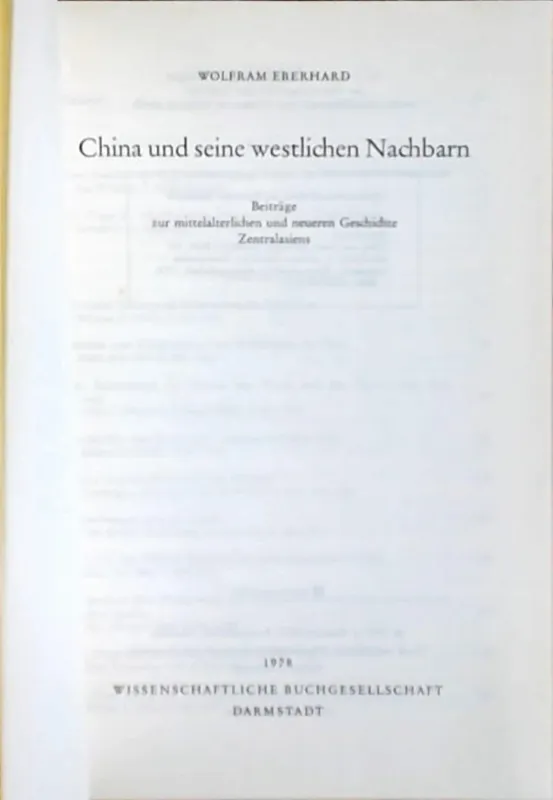 China und seine westlichen Nachbarn - Eberhard, Wolfram Actieprijs