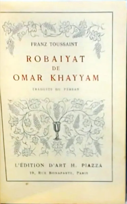 Populair Robaiyat de Omar Khayyam - Toussaint Franz