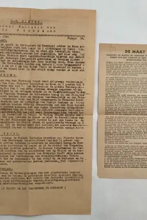 V.-N. Nieuws. Speciaal bulletin van Vrij Nederland. Vrijdag, 24 november 1944, nummer 38 + 'De maat is vol! [Vlugschrift Vrij Nederland, 20 november 1944] - Vrij Nederland - Verzetskrant/ Vlugschrift - Finale Uitverkoop