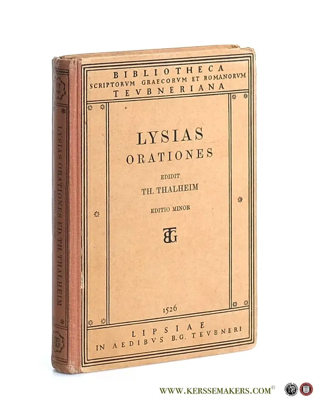 Lysiae Orationes. Editio minor stereotypa altera. - Thalheim, Theodorus. Koop Online