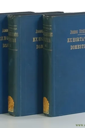 Exhortationes Domesticae etiam aliis religiosis perutiles accedit auctarium de Dolemnioribus Festis. Nova editio. [ 3 volumes ]. - Dirckinck, Joannis. Beperkte Voorraad