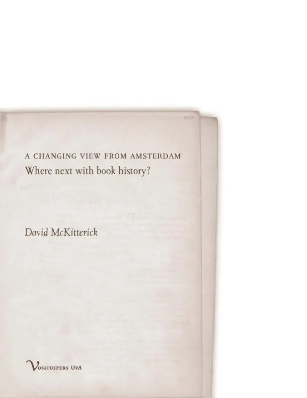 Fabrieksprijs A changing view from Amsterdam - David MacKitterick; Universiteitsbibliotheek van Amsterdam