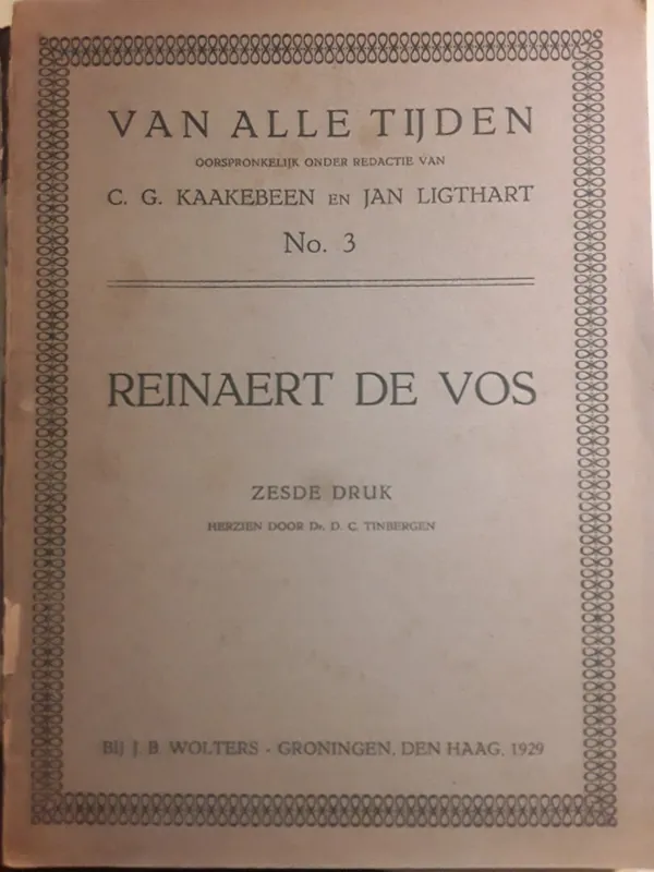 Gratis Verzending Reinaert De Vos - D.C. Tinbergen