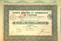 Gecertificeerd Share, Societe Maritime Et Commeriale Du Pacifique 1920 - Collective