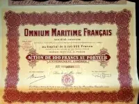 Hoge Kwaliteit Share, Omnium Maritime Francais 1926 - Collective